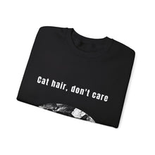 Load image into Gallery viewer, &quot;Cat hair, don&#39;t care&quot; 001 Black &amp; White Collection - Unisex Heavy Blend™ Crewneck Sweatshirt