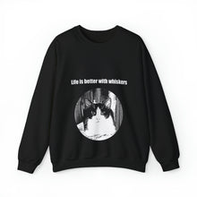 Load image into Gallery viewer, &quot;Life is better with whiskers&quot; 002 Black &amp; White Collection - Unisex Heavy Blend™ Crewneck Sweatshirt