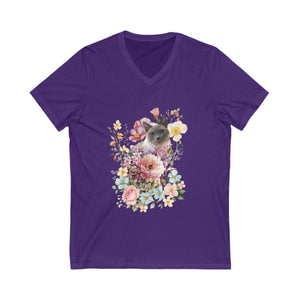 Pearl Floral Short Sleeve V-Neck Tee