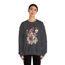 Load image into Gallery viewer, Siamese Floral Cat,Cat Sweatshirt,Cat Lover Sweatshirt,Gift for Cat Lover,Cat Mom,Cat Lady Gift, Floral Cat Sweatshirt, Tabby Cat Sweatshirt