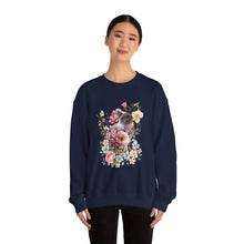 Load image into Gallery viewer, Siamese Floral Cat,Cat Sweatshirt,Cat Lover Sweatshirt,Gift for Cat Lover,Cat Mom,Cat Lady Gift, Floral Cat Sweatshirt, Tabby Cat Sweatshirt