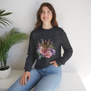 Claudia Floral Cat,Cat Sweatshirt,Cat Lover Sweatshirt,Gift for Cat Lover,Cat Mom,Cat Lady Gift, Floral Cat Sweatshirt, Tabby Cat Sweatshirt