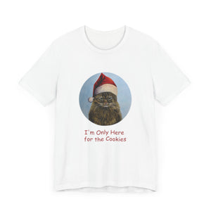 I'm Only Here for the Cookies Christmas Cat Tshirt, Christmas Cat Shirt, Cat T-shirt, Cat Lover T-shirt, Cat Lady Tshirt, Christmas Gift for Cat Lover,Cat Mom