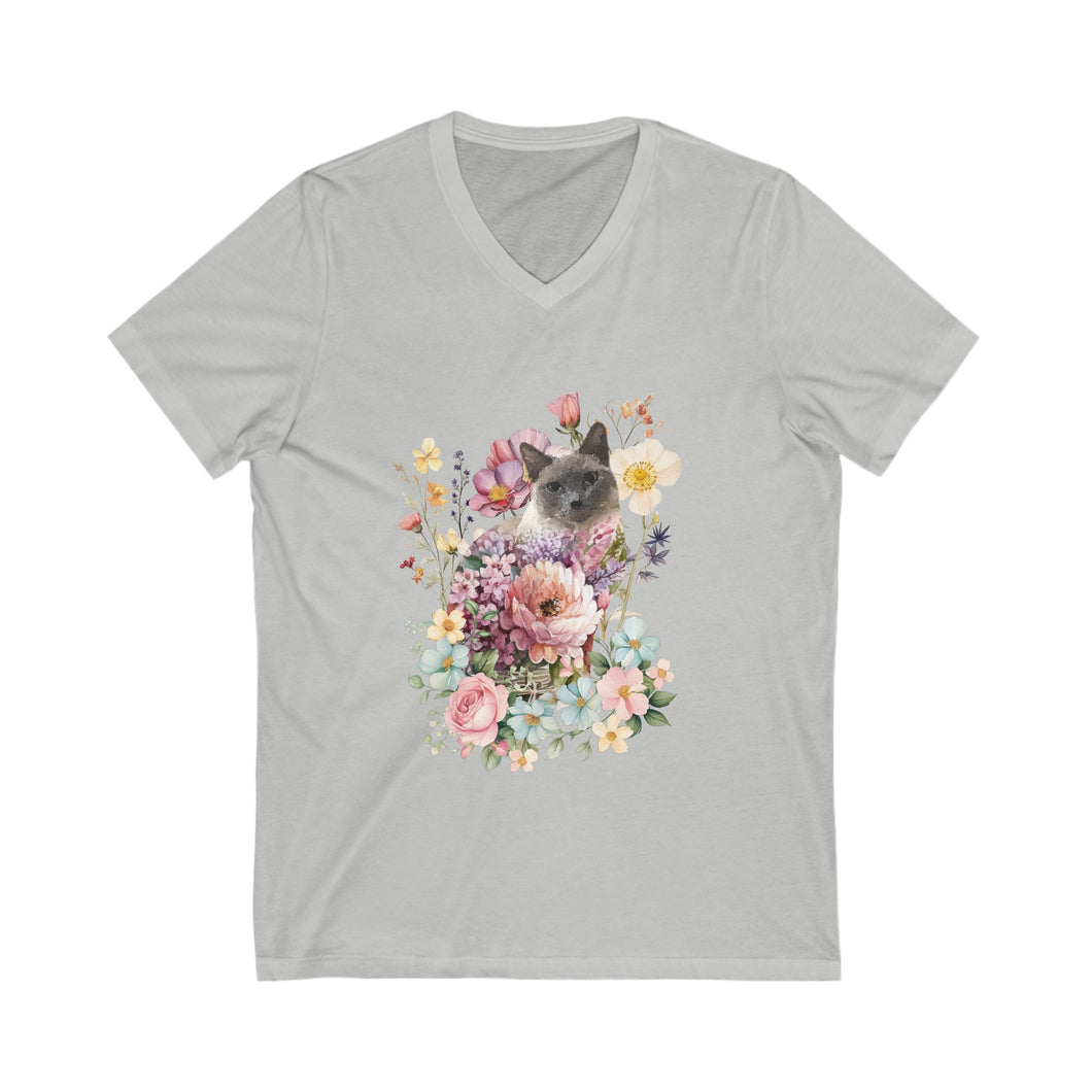 Pearl Floral Short Sleeve V-Neck Tee