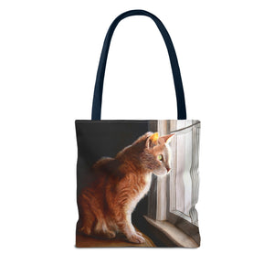 Purrfect View - Art of Bruce Strickland Tote Bag (AOP) Collection