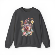 Load image into Gallery viewer, Siamese Floral Cat,Cat Sweatshirt,Cat Lover Sweatshirt,Gift for Cat Lover,Cat Mom,Cat Lady Gift, Floral Cat Sweatshirt, Tabby Cat Sweatshirt