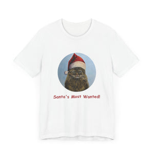 Santa's Most Wanted Christmas Cat Tshirt, Christmas Cat Shirt, Cat T-shirt, Cat Lover T-shirt, Cat Lady Tshirt, Christmas Gift for Cat Lover,Cat Mom