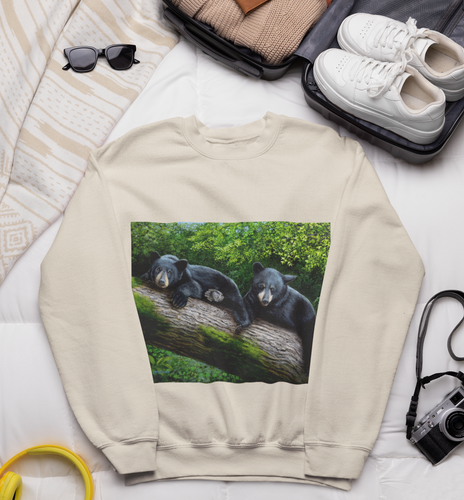 Bear Print Sweatshirt, Bear Sweatshirt, Black Bear Sweatshirt , T shirt For Black Bear Lover, Bear TShirt, Fine Art T-Shirt For Bear Lover