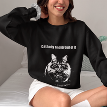 Load image into Gallery viewer, &quot;Cat lady and proud of it&quot; 001 Black &amp; White Collection - Unisex Heavy Blend™ Crewneck Sweatshirt