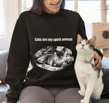 Load image into Gallery viewer, &quot;Cats are my spirit animal&quot; 002 Black &amp; White Collection - Unisex Heavy Blend™ Crewneck Sweatshirt