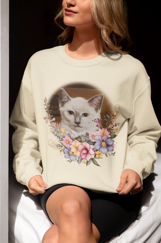 Happy Place - Art of Bruce Strickland - 001 -Cat Sweatshirt,Cat Lover Sweatshirt,Gift for Cat Lover,Funny Sweatshirt,Cat Mom