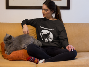 "Home is where my cat is" 003 Black & White Collection - Unisex Heavy Blend™ Crewneck Sweatshirt