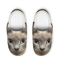 Load image into Gallery viewer, Kitty Step - Women&#39;s Indoor Slippers, Cat Slippers, Cat Face Slippers, Kitty Slippers