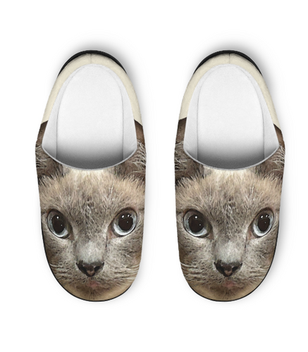 Kitty Step - Women's Indoor Slippers, Cat Slippers, Cat Face Slippers, Kitty Slippers